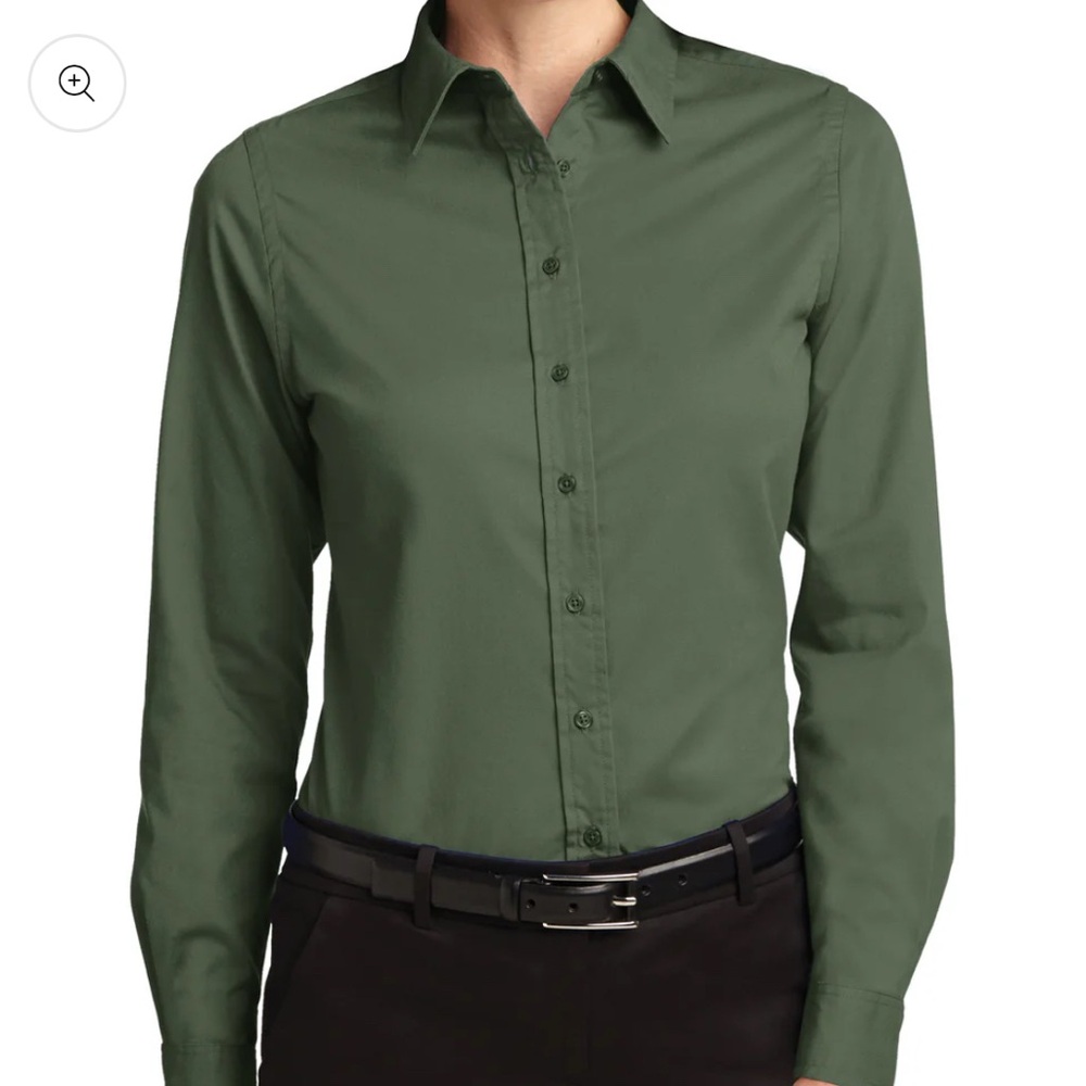 Androgynous Fox Green Dress Shirt